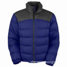 Men's down jacket; quilted goose down coat for 2013 winter, durable fabric with excellent quality